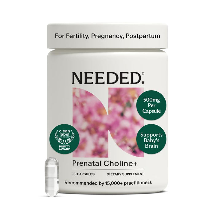 Needed.® Prenatal Choline+ for Cognitive Development, 30 Liquid Capsules