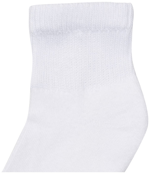 Hanes Women's Ankle Socks, Comfort Toe Seamed, Black Available, 6-Pack, White-6 Pack, 8-12