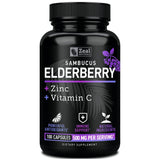 Zeal Naturals Max Strength Elderberry Capsules + Zinc + Vitamin C | 500mg for Immune System Support with Black Sambucus Elderberry | 100 Count | 3-in-1 Immune Support for Adults