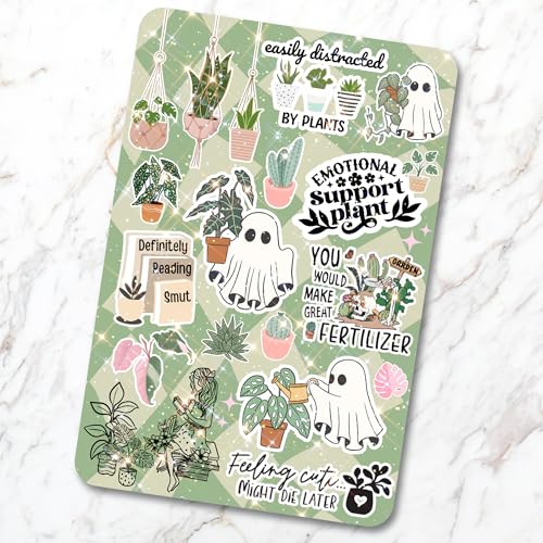 Clear Back Cover Insert for Kindle | Bookish Case Insert for E Reader | Agave Green Cardstock Insert | Booktok Stickers Case Insert | Book and Plant Lover Gifts (Kindle Paperwhite 10th Generation)