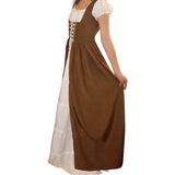 Abaowedding Renaissance Dress Women Medieval Dress Renaissance Pirate Costume Irish Dress Ren Faire Costume, Burnt Orange 2XL/3XL