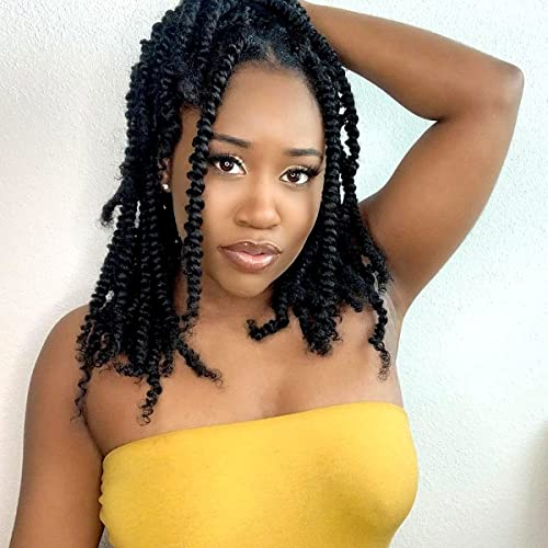 8 Packs Passion Twist Hair 12 Inch Pre-twisted Passion Twist Crochet Hair Pre-looped Crochet Braids for Women Passion Twists Braiding Hair Synthetic Hair Extensions (12Strands/Pack; 1#)