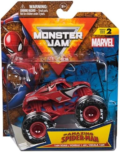 Monster Jam, Marvel Official Spider-Man Monster Truck, Die-Cast Vehicle, 1:64 Scale, Super Hero Kids Toys for Boys Ages 3 and up
