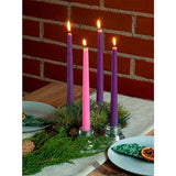 CANDWAX 12 inch Taper Advent Candles 1 Set - Dripless Taper Candles and Unscented Candlesticks - Long Burning Tapered Candles Perfect as Advent Wreath Candles Tapers - Purple Advent Candles