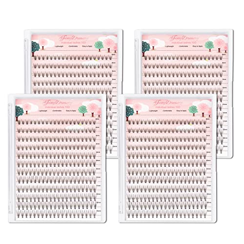 4 Trays 10D Lash Clusters, 960pcs Individual Lashes Extensions Natural Cluster Lashes, 8-12mm Mix Lengths 10 Roots C Curl 0.07mm Thickness eyelash Individual Cluster Lashes and Apply Under your Lashes