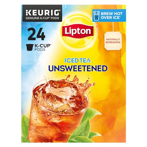 Lipton Iced Tea K-Cups, Unsweetened Black Tea, 24 Pods