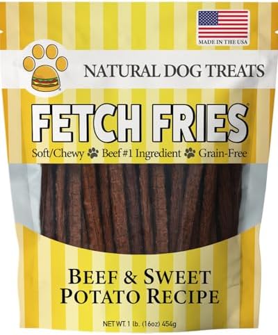 Beef and Sweet Potato Jerky, All Natural Dog Treats, Soft and Chewy, Made in USA, Grain Free (16 oz)