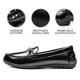 BGSTGUDS Women's Wide Loafers Shoe Cute Dressy Shoes Ladies Comfort Slip Ons Work Shoes, Black Patent Leather, Size 8.5