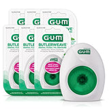 GUM ButlerWeave® Mint, Waxed String Floss 165M X Pack of 6