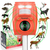 All New 2024 Deer Repellent Outdoor Ultrasonic - Solar Powered and Motion Sensor Activated with Strobe Flashing Light - Outdoor Wild Animal Cat, Rat, Skunk, Dog Repeller Deterrent System for Garden