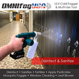 OmniFog ULV Cold Fogger & Bonus Leaf Blower Adjustable 10-110 Micron Mister Disinfectant Tool, Repel Mosquitos, Clean Large Areas, Apply Fertilizer, Pesticide (32 oz Kit + Cordless Blower)