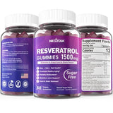 Resveratrol Gummies 1500mg - Sugar Free Resveratrol Supplement with Quercetin, Grape Seed, Acai Berries Extracts Support Antioxidant, Healthy Aging & longevity, Skin, Joint, Brain Wellness - Vegan