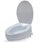 Dr. Maya Raised Toilet Seat for Seniors. Elevated Toilet Seat - 4 Inch Raised Toilet Seat with Lid for Seniors, Elderly, Handicapped, Adults - No Tools Required