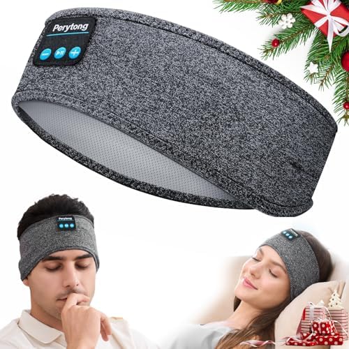 Perytong Sleep Headphones Wireless Headband Stretchable Bluetooth 5.2 Sleep Headband Earphones, Comfy Side Sleeping Earbuds with High Definition Stereo Speakers, Electronics, Gifts for Men Women