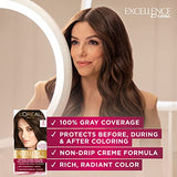 L'Oreal Paris Excellence Creme Permanent Hair Color, 3 Natural Black, 100 percent Gray Coverage Hair Dye, Pack of 2