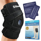 Knee Ice Pack Wrap Around Entire Knee After Surgery, Adjustable Velcro Knee Brace with 2 Size Reuseable Cold/Hot Gel Ice Pack for Knees Replacement with Cold Compression, Relief for Arthritis Pain