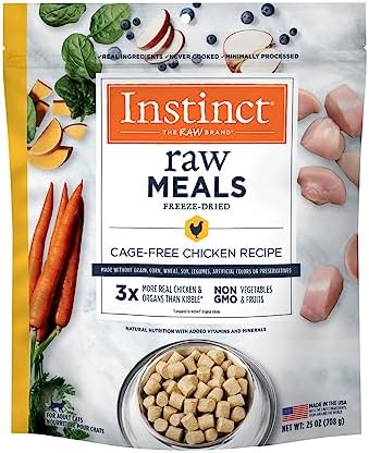 Instinct Freeze Dried Raw Meals, Natural Dry Cat Food, Grain Free - Cage Free Chicken, 25 oz. Bag
