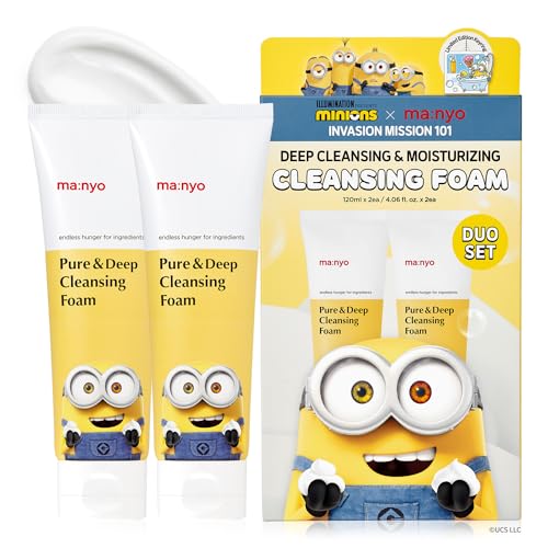 ma:nyo Pure & Deep Cleansing Foam Korean Skin care, Daily Cleanser (8.1 fl oz (Minions Edition))