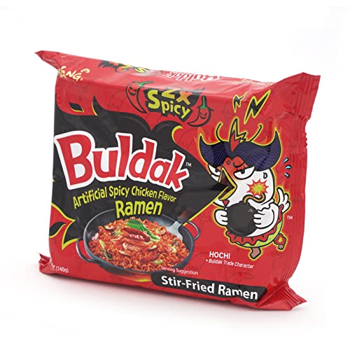 Samyang Buldak Hot Chicken Spicy Ramen Korea Instant Packaged Noodles,4.94 oz,2x Spicy,5 Pack