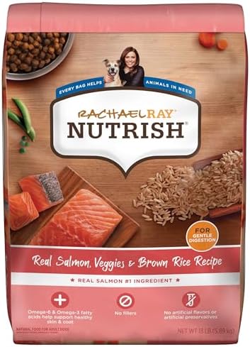 Nutrish Rachael Ray Real Salmon, Veggies & Brown Rice Recipe Dry Dog Food, 13 lb. Bag