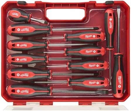 Milwaukee Set of 12 Tri-Lobe Screwdrivers 4932472003,Red