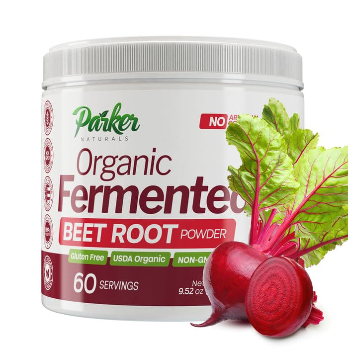 Parker Naturals Fermented Organic Beets Powder. 9.52oz. Supports Healthy Immune System. Gluten Free, Non-GMO, & Vegan.Made in The USA!