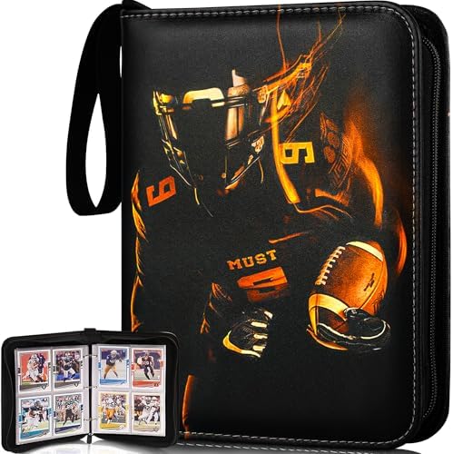 Football Card Binder,2024-2025 Sports Trading Card with Sleeves Holder Album,440 Pockets Rugby Card Holder Sheets Display Storage Protectors for Collectors Boys and Girls Gift