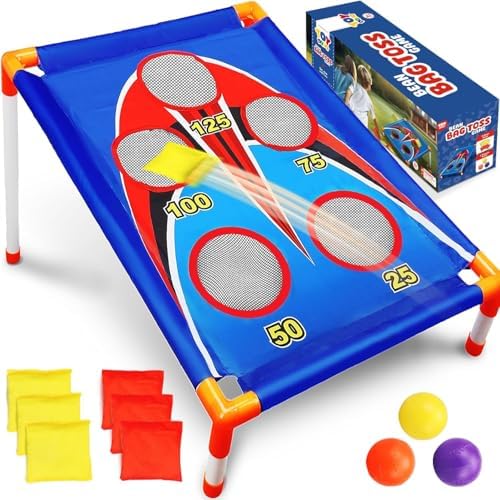 TOY Life Bean Bags Toss Carnival Game, Cornhole, Outdoor Toys for Kids Ages 4-8, Backyard Game Sports & Outdoor Play, Outside Toys for Ages 5-7, Family Lawn Yard Games Birthday Party, Gift for Boys