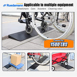 Ruedamann 0.8" Rise Threshold Ramp,1500 LBS Capacity, 35.4" Wide Natural Rubber Power Wheelchair Ramp Scooter, Non-Slip Solid Rubber Threshold Ramp for Doorways,Driveways,Bathroom,Cuttable Black