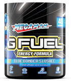 G Fuel Megaman Energy Powder, Sugar Free, Clean Caffeine Focus Supplement, Water Mix, Blue Slushee Flavor, Focus Amino, Vitamin + Antioxidants Blend, 9.8 oz (40 Servings)