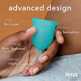 Lena Menstrual Cup - Reusable, Soft Silicone, Light & Heavy Flow, Beginner Use - Ideal Alternative to Tampons, Pads, Period Underwear - Period Solution - Regular Capacity - Gray