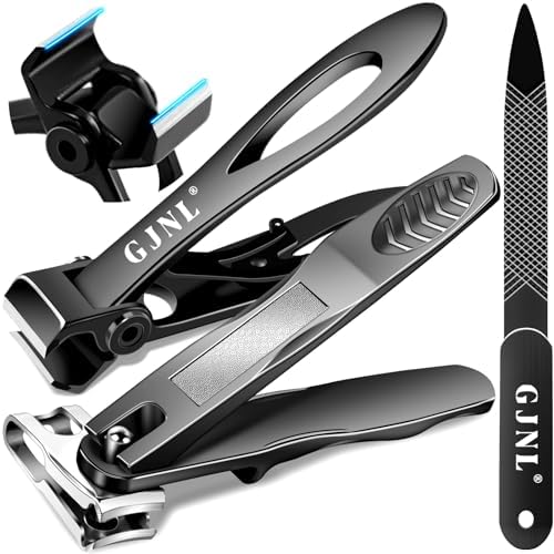 Toenail Clippers for Seniors Thick Nails - 17mm Straight Wide Jaw Ultra Sharp Nail Clippers for Men & Upgrade 360°Rotary Nail Clippers for Seniors, Fingernail Clippers Cutters for Men Women