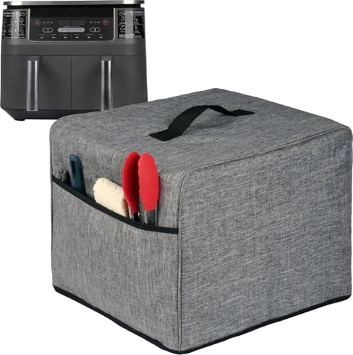 Heat-Resistant Cover for Ninja Dual Basket Air Fryer, Dust-proof Cover for Ninja DZ201 Foodi 8 Quart 2 Basket Dual Zone Air Fryer, Grey