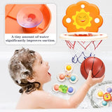 KKQ Bath Toys for Kids 3 4 5 6+ Years Old,Suction Cup Spinner Toys and Bathtub Basketball Hoop for Toddler Bath,Baby Bath Toys for Kids, Water Toys for Toddlers 4-8, Gift Ideal for Birthday Christmas