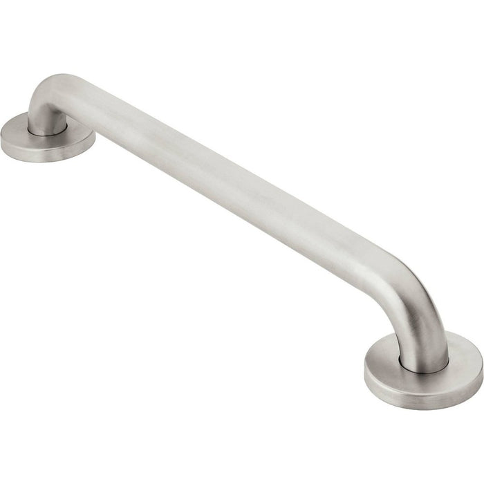 Moen Bathroom Safety 12-Inch Peened Textured Grip Stainless Steel Bathroom Grab Bar with Concealed Screws, Shower Handles for Elderly, R8712P