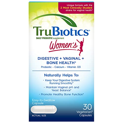 TruBiotics Probiotic for Women Probiotics for Digestive Health, Vaginal & Bone Health, Formulated with Bifidobacteria for Healthy Gut & Balanced pH, Daily Women's Probiotic Supplement, 30 Capsules