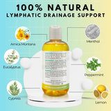 Lymphatic Drainage Massage Oil | 100% Natural Massage Oil for Massage Therapy | Premium Quality with Arnica Eucalyptus & Menthol | for Post Surgery Recovery & Detox | 8oz by Brookethorne Naturals