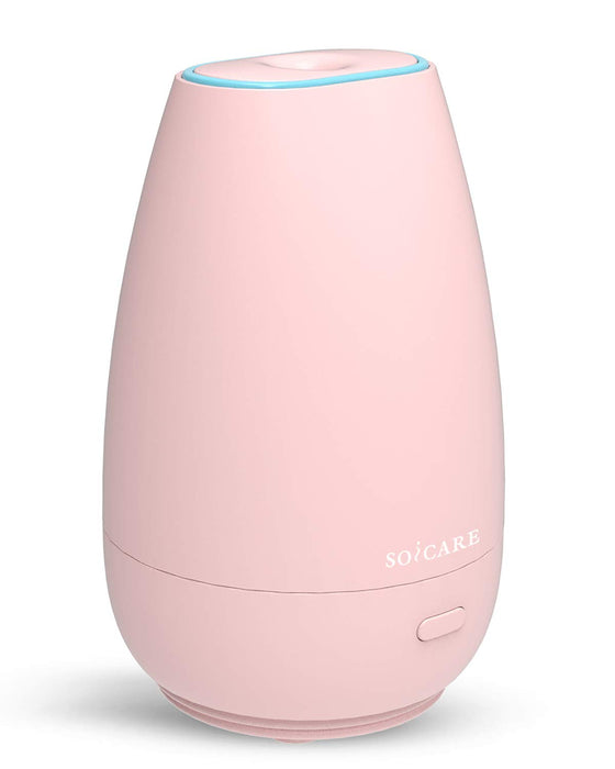 SOICARE Car Diffuser,Small Portable Car Essential Oil Diffuser with Built-in USB Cable,Mini Aromatherapy Diffuser for Travel/Office/Home (Pink)