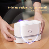 Colorful Flame Air Aroma Diffuser Humidifier, Upgraded 7 Flame Color Noiseless Essential Oil Diffuser for Home,Office,Yoga with Auto-Off Protection 180ml (8Hours White)