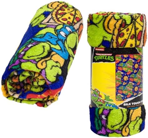 Northwest Nickelodeon Fleece Throw Blanket Teenage Mutant Ninja Turtles Silk Throw Blanket 40"" x 50"", Single, Green, 91874