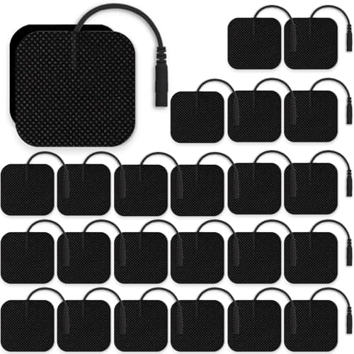 TENS Unit Pads Replacement Pads for TENS Unit Electrode Pads Electrodes for TENS Unit Muscle Stimulator Pads 2"x2", 24PCS Stim Pads for AUVON TENS Unit Electrode Pads/TENS 7000 Replacement Pads