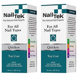 Nail Tek Quicken, Fast Drying Top Coat for All Nail Types, 0.5 oz, 2-Pack