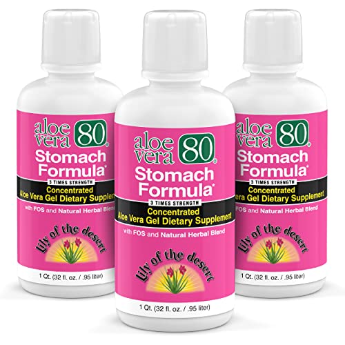 Lily of the Desert Stomach Formula – Concentrated Aloe Vera Juice Blend (32 oz, Pack of 3)