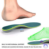 Full-Length Orthopedic Insoles for Plantar Fasciitis Arch Support for Flat Feet Heel Spurs and Foot Pain Running Shock Absorption Inserts