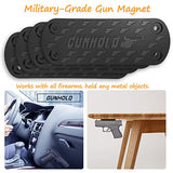 GUNHOLD Gun Magnet - Magnetic Gun Mount & Car Holster - HQ Rubber Coated 45 lbs Firearm Accessories. Install in Your car, Truck, Wall, Vault, Bedside, Doorway, Desk, Table