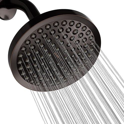 Luxury Spa Series: Bronze Rain Shower Head, 6-Inch Round Rain Showerhead with 360 Tilt, Experience Rainfall with MAXX Comfort and Elegance (Oil Rubbed Bronze)