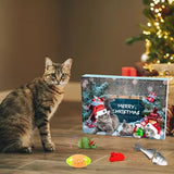 2024 New Cat Advent Calendar,24 Days Countdown to Christmas Advent Calendar Gifts,24 PCS Cat Feather Teaser and Ball Bells for Kitten Toys,Kitten Interactive Play for Cat Lovers