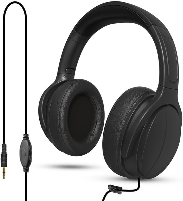 Extra Long Cord Wired Headphone for TV and PC for TV Watching for Seniors with Volume Control Wired Headphones with Long Cord Length(19.6FT)