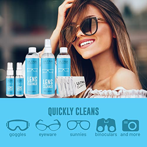 Ultra Clarity | Powered by Nano Magic Eyeglass Lens Cleaning Spray 22oz Value Pack | 2 2oz Sprays, 6oz Spray, 2 6oz Refills, 5 Microfiber Cloths | Ideal for Glasses, Phone, Screens, Coated Surfaces