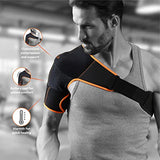 TYNOR Shoulder Brace for Torn Rotator Cuff Shoulder Compression Sleeve Wrap for Men & Women, Dislocation, Stability & Recovery Shoulder Support Adjustable Fits Left & Right Arm Sling, One Size (Black)